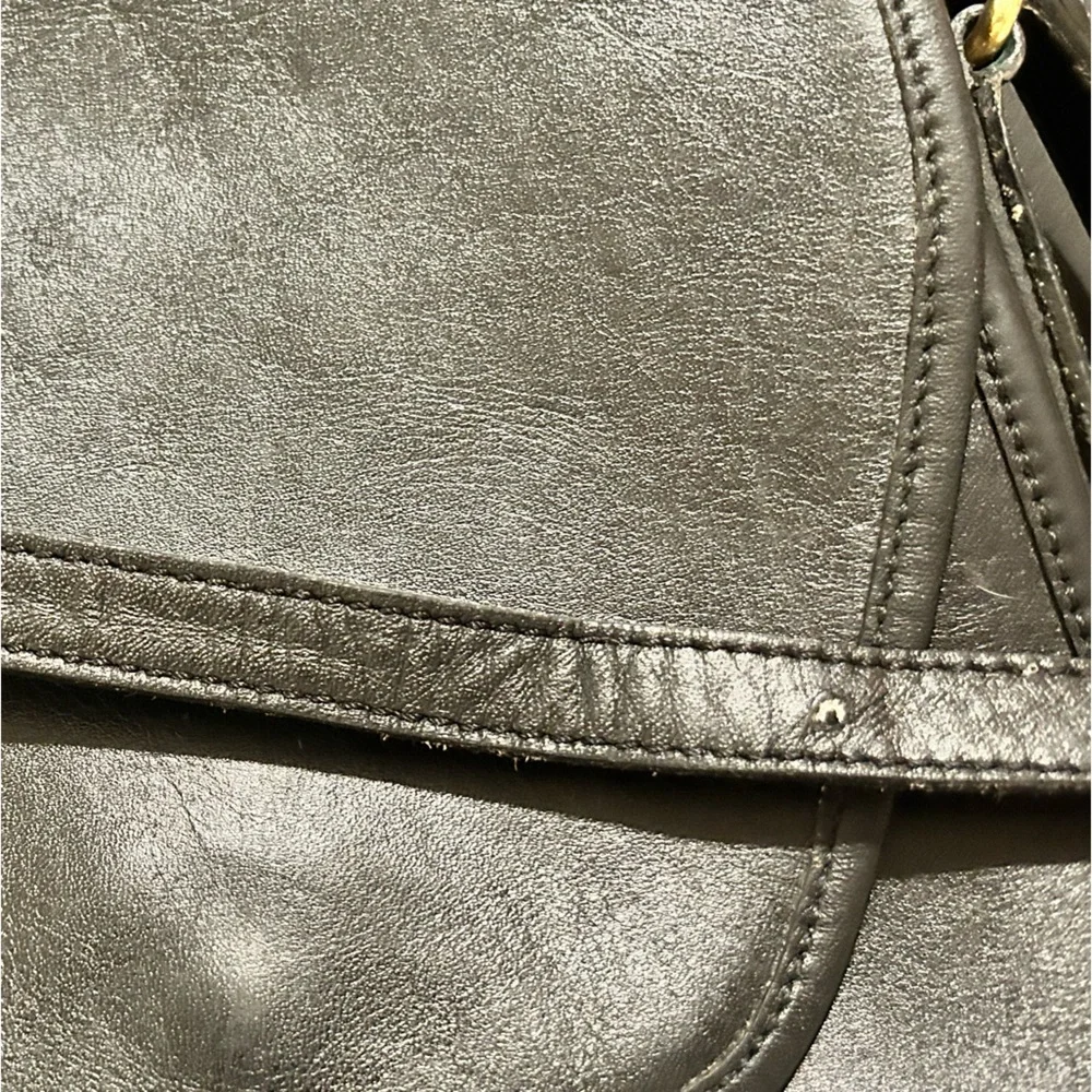 COACH VINTAGE LINDSAY CROSSBODY BAG Black Leather Purse Interior Creed - Picture 13 of 13